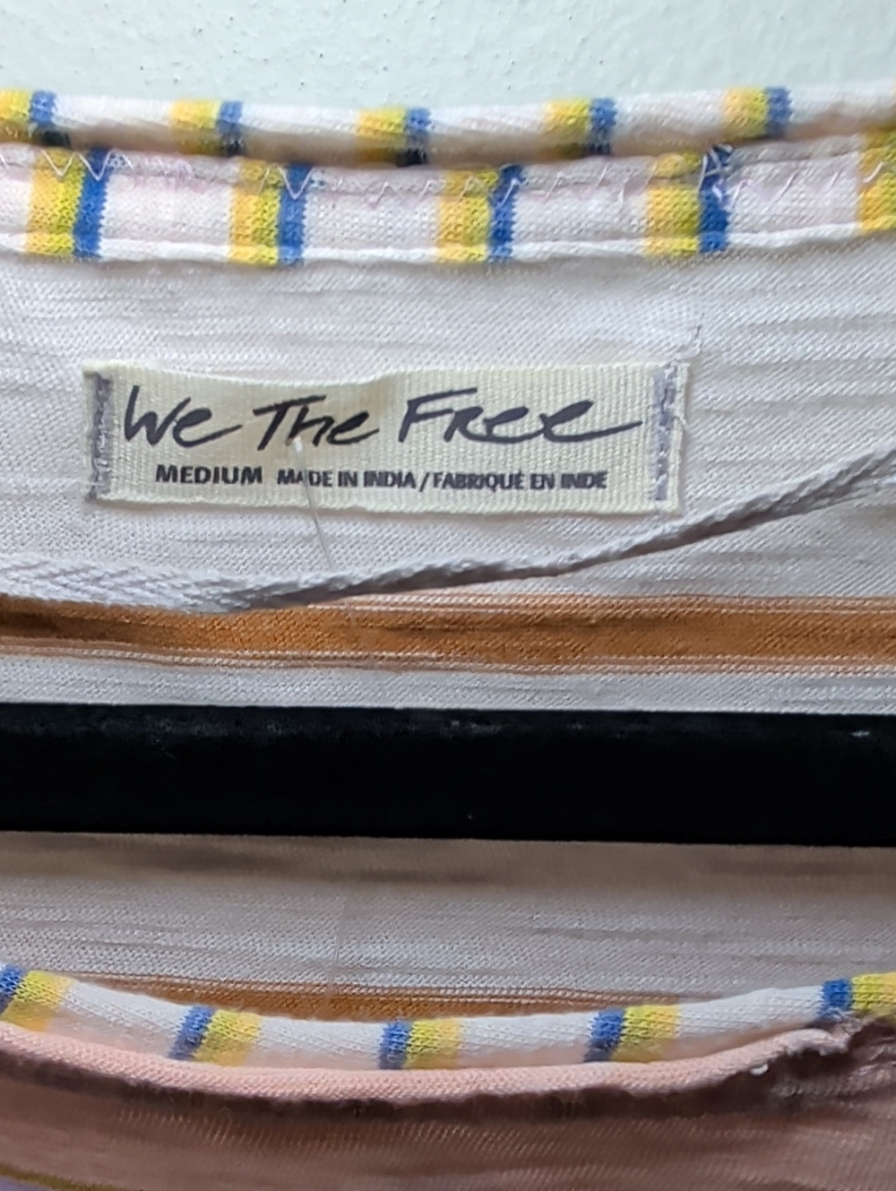 We The Free Stripey Prep T-Shirt Combo Pastel Boho 100% Cotton NEW Womens Size M - Picture 2 of 5